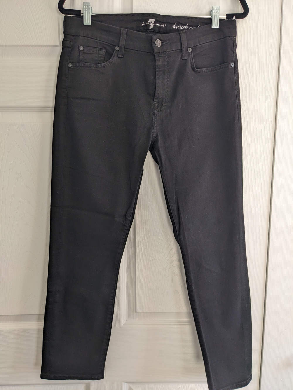7 For All Mankind Women's Karah Crop Jeans - Black NWOT